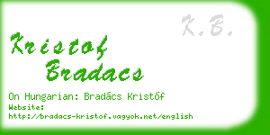 kristof bradacs business card