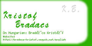 kristof bradacs business card